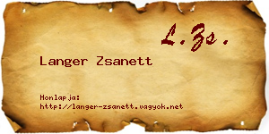 Langer Zsanett névjegykártya